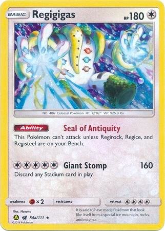 Regigigas - 84a/111 trading card from Alternate Art Promos Regigigas - 84a/111 - Alternate Art Promos Pokémon trading card