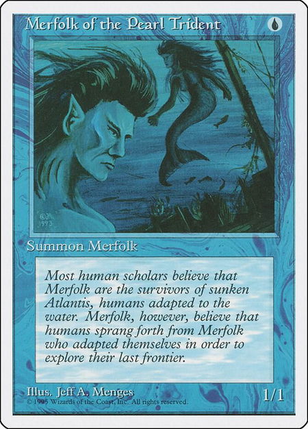 Merfolk of the Pearl Trident - Fourth Edition Magic: The Gathering trading card