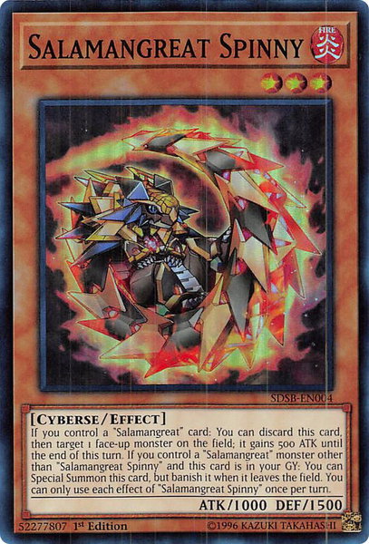 Salamangreat Spinny trading card from Structure Deck: Soulburner Salamangreat Spinny - Structure Deck: Soulburner YuGiOh trading card
