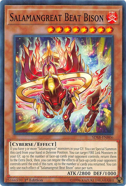 Salamangreat Beat Bison trading card from Structure Deck: Soulburner Salamangreat Beat Bison - Structure Deck: Soulburner YuGiOh trading card