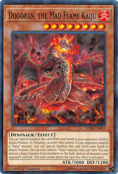 Dogoran, the Mad Flame Kaiju trading card from Structure Deck: Soulburner Dogoran, the Mad Flame Kaiju - Structure Deck: Soulburner YuGiOh trading card
