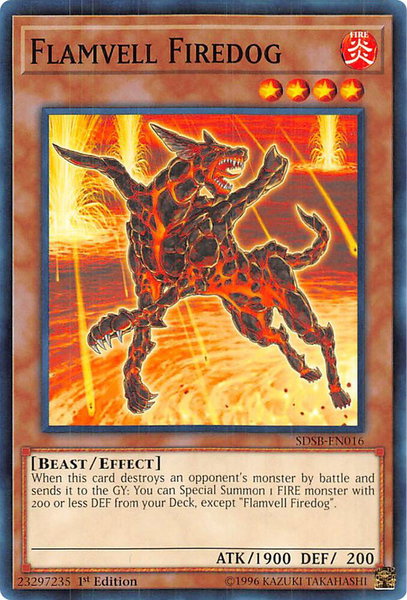 Flamvell Firedog - Structure Deck: Soulburner YuGiOh trading card