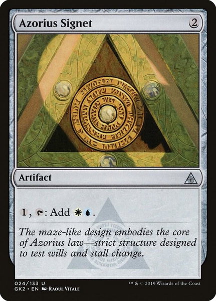Azorius Signet trading card from Ravnica Allegiance: Guild Kits Azorius Signet - Ravnica Allegiance: Guild Kits Magic: The Gathering trading card