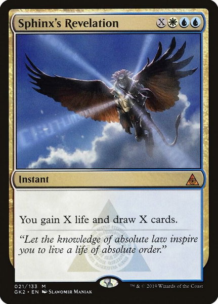 Sphinx's Revelation trading card from Ravnica Allegiance: Guild Kits Sphinx's Revelation - Ravnica Allegiance: Guild Kits Magic: The Gathering trading card