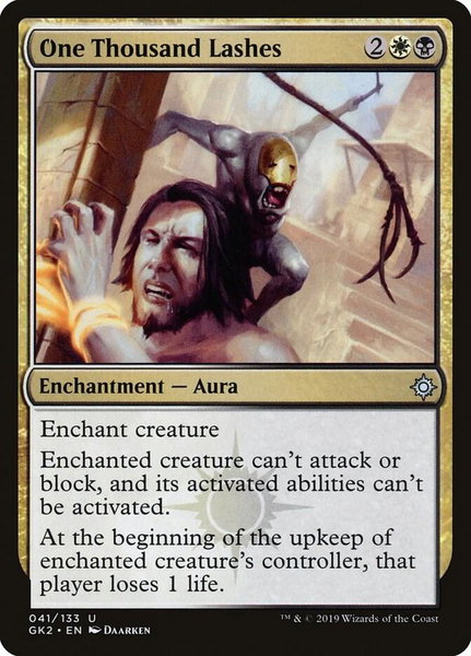 One Thousand Lashes trading card from Ravnica Allegiance: Guild Kits One Thousand Lashes - Ravnica Allegiance: Guild Kits Magic: The Gathering trading card