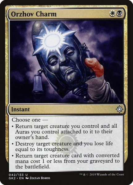 Orzhov Charm trading card from Ravnica Allegiance: Guild Kits Orzhov Charm - Ravnica Allegiance: Guild Kits Magic: The Gathering trading card