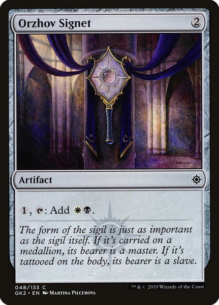 Orzhov Signet trading card from Ravnica Allegiance: Guild Kits Orzhov Signet - Ravnica Allegiance: Guild Kits Magic: The Gathering trading card