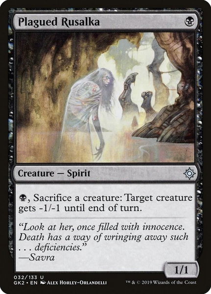 Plagued Rusalka trading card from Ravnica Allegiance: Guild Kits Plagued Rusalka - Ravnica Allegiance: Guild Kits Magic: The Gathering trading card