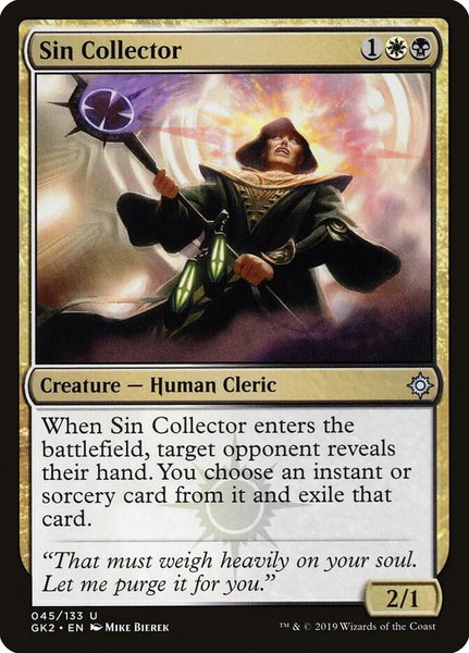 Sin Collector trading card from Ravnica Allegiance: Guild Kits Sin Collector - Ravnica Allegiance: Guild Kits Magic: The Gathering trading card