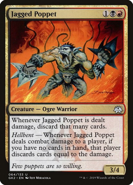 Jagged Poppet trading card from Ravnica Allegiance: Guild Kits Jagged Poppet - Ravnica Allegiance: Guild Kits Magic: The Gathering trading card
