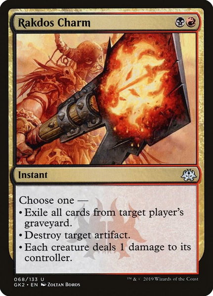 Rakdos Charm trading card from Ravnica Allegiance: Guild Kits Rakdos Charm - Ravnica Allegiance: Guild Kits Magic: The Gathering trading card