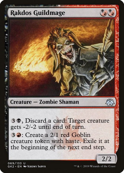 Rakdos Guildmage trading card from Ravnica Allegiance: Guild Kits Rakdos Guildmage - Ravnica Allegiance: Guild Kits Magic: The Gathering trading card