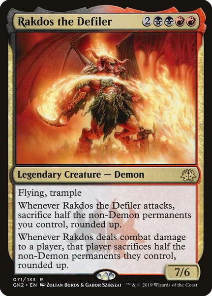 Rakdos the Defiler trading card from Ravnica Allegiance: Guild Kits Rakdos the Defiler - Ravnica Allegiance: Guild Kits Magic: The Gathering trading card