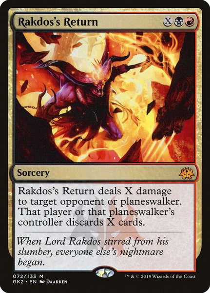 Rakdos's Return trading card from Ravnica Allegiance: Guild Kits Rakdos's Return - Ravnica Allegiance: Guild Kits Magic: The Gathering trading card