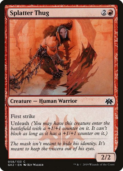 Splatter Thug trading card from Ravnica Allegiance: Guild Kits Splatter Thug - Ravnica Allegiance: Guild Kits Magic: The Gathering trading card