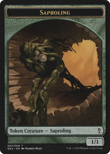 Saproling // Wurm Double-Sided Token - Ravnica Allegiance: Guild Kits (GK2) #7 // 8 - Token Magic: The Gathering Trading Card