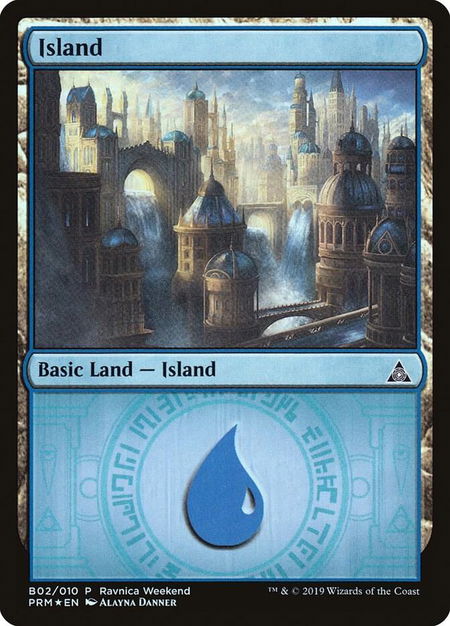 Island - Azorius (B02) - Launch Party & Release Event Promos Magic: The Gathering trading card