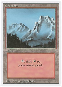 Mountain (B) - Revised Edition (3ED) #291 - Land Magic: The Gathering Trading Card