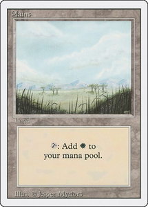 Plains (B) - Revised Edition (3ED) #294 - Land Magic: The Gathering Trading Card