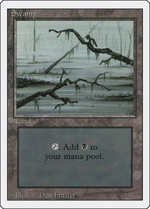 Swamp (C) - Revised Edition (3ED) #300 - Land Magic: The Gathering Trading Card