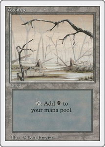 Swamp (B) - Revised Edition (3ED) #301 - Land Magic: The Gathering Trading Card