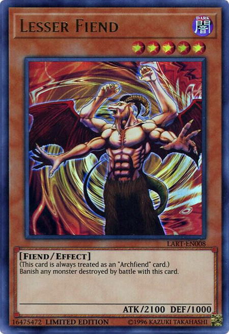 Lesser Fiend trading card from The Lost Art Promotion Lesser Fiend - The Lost Art Promotion YuGiOh trading card