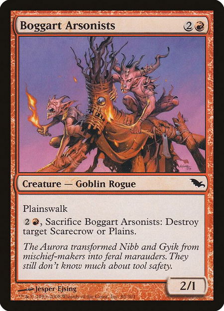 Boggart Arsonists - Shadowmoor Magic: The Gathering trading card