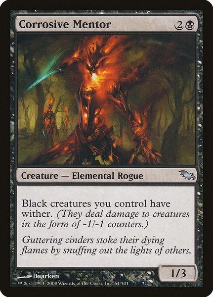 Corrosive Mentor trading card from Shadowmoor Corrosive Mentor - Shadowmoor Magic: The Gathering trading card