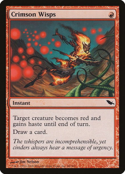 Crimson Wisps - Shadowmoor Magic: The Gathering trading card