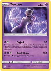 Mewtwo - Detective Pikachu (DEP) #12/18 - Holo Rare Pokémon Trading Card
