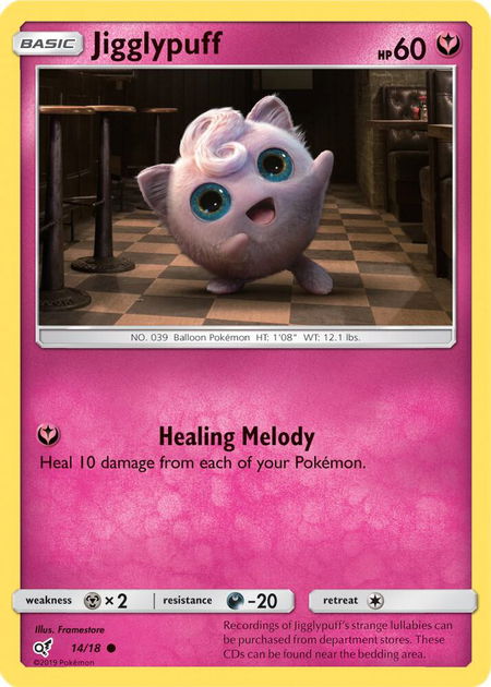 Jigglypuff (Holo Common) - Detective Pikachu Pokémon trading card