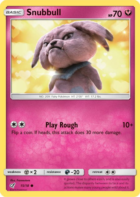 Snubbull (Holo Common) - Detective Pikachu Pokémon trading card