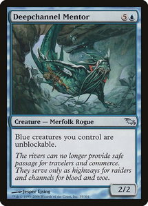 Deepchannel Mentor - Shadowmoor (SHM) #35 - Uncommon Magic: The Gathering Trading Card