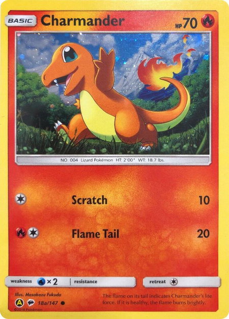 Charmander - 18a/147 trading card from Alternate Art Promos Charmander - 18a/147 - Alternate Art Promos Pokémon trading card
