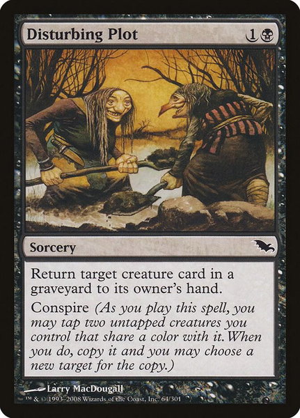 Disturbing Plot trading card from Shadowmoor Disturbing Plot - Shadowmoor Magic: The Gathering trading card