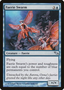 Faerie Swarm - Shadowmoor (SHM) #37 - Uncommon Magic: The Gathering Trading Card