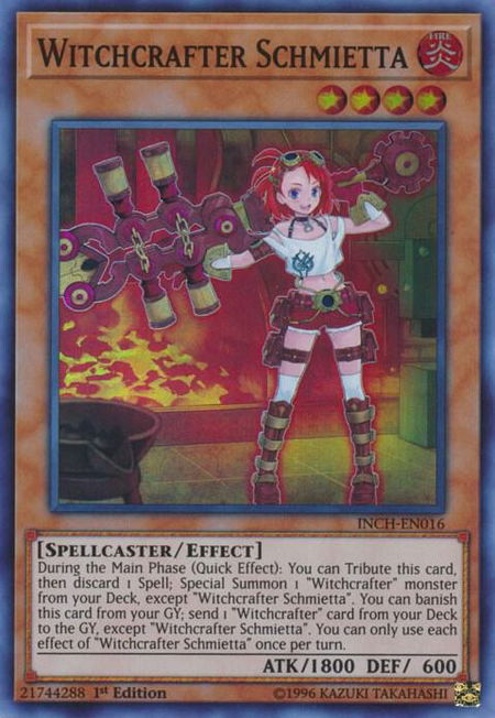 Witchcrafter Schmietta - The Infinity Chasers YuGiOh trading card