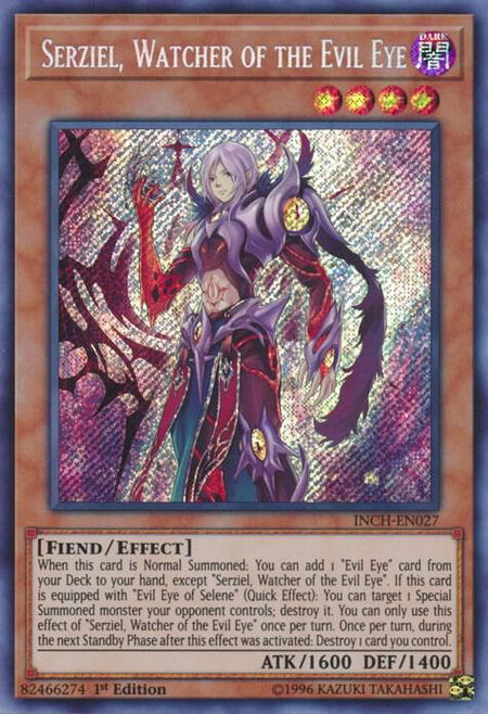 Serziel, Watcher of the Evil Eye - The Infinity Chasers YuGiOh trading card