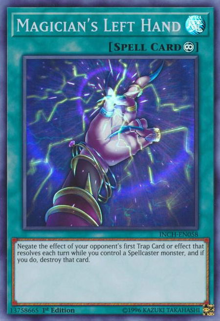 Magician's Left Hand - The Infinity Chasers YuGiOh trading card