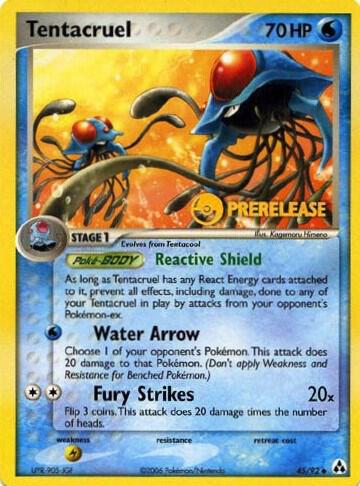 Tentacruel - 45/92 (Prerelease) - Nintendo Promos Pokémon trading card