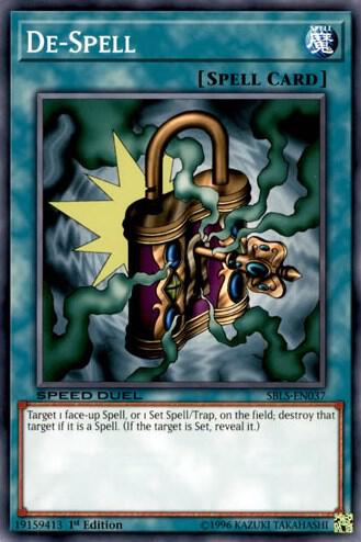 De-Spell - Speed Duel: Arena of Lost Souls YuGiOh trading card