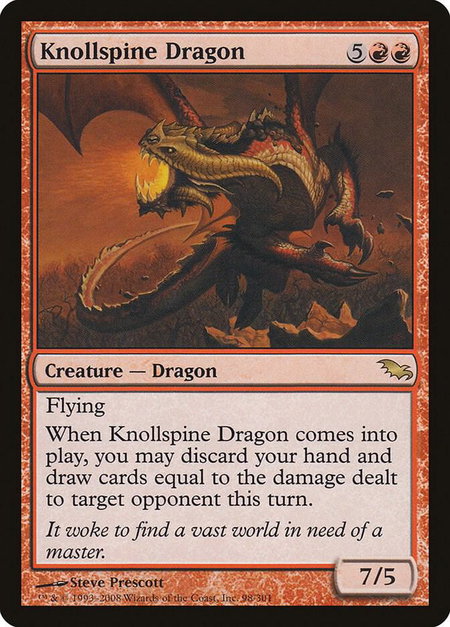 Knollspine Dragon - Shadowmoor Magic: The Gathering trading card