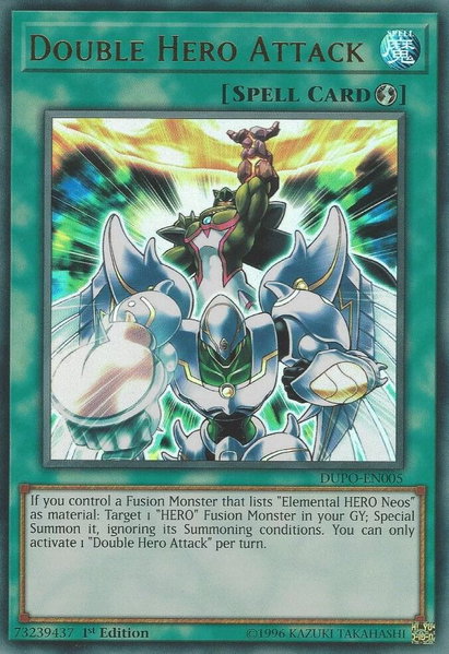 Double Hero Attack trading card from Duel Power Double Hero Attack - Duel Power YuGiOh trading card