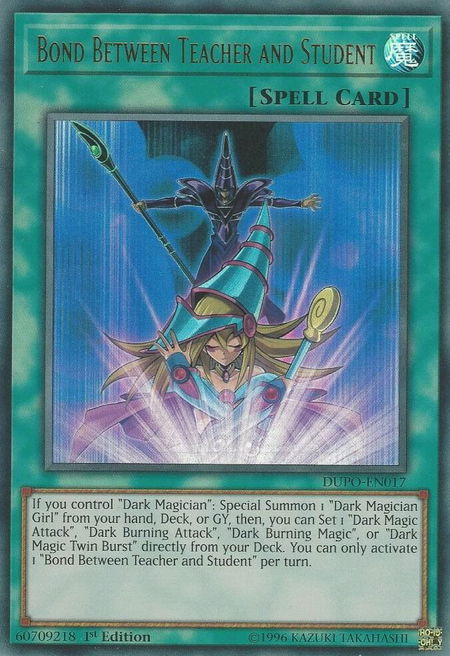 Bond Between Teacher and Student - Duel Power YuGiOh trading card