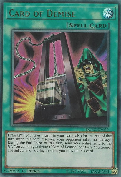 Card of Demise - Duel Power YuGiOh trading card
