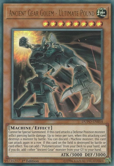 Ancient Gear Golem - Ultimate Pound - Duel Power YuGiOh trading card