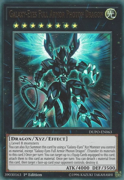 Galaxy-Eyes Full Armor Photon Dragon trading card from Duel Power Galaxy-Eyes Full Armor Photon Dragon - Duel Power YuGiOh trading card