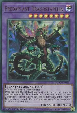 Predaplant Dragostapelia trading card from Duel Power Predaplant Dragostapelia - Duel Power YuGiOh trading card