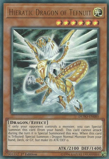 Hieratic Dragon of Tefnuit - Duel Power YuGiOh trading card