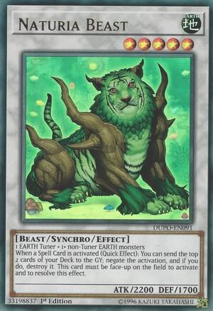 Naturia Beast trading card from Duel Power Naturia Beast - Duel Power YuGiOh trading card